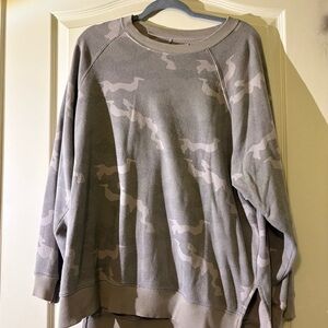 American Eagle Outfitters Camo Crew Neck Sweater